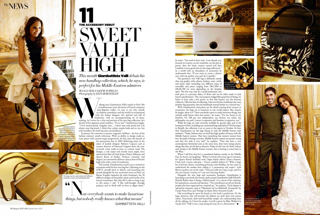 HARPER'S BAZAAR ARABIA sep 13 GIAMBATTISTA VALLI Hala Salem Achillas