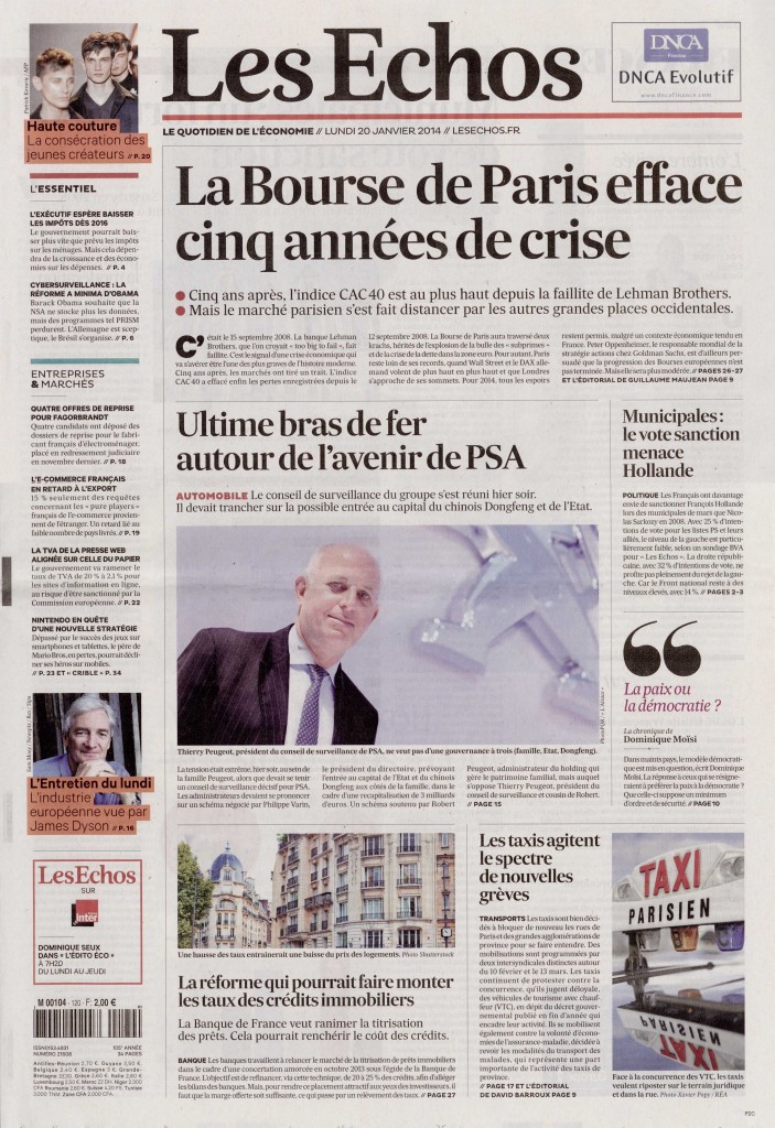 LES ECHOS 20 jan 14 GIAMBATTISTA VALLI cover