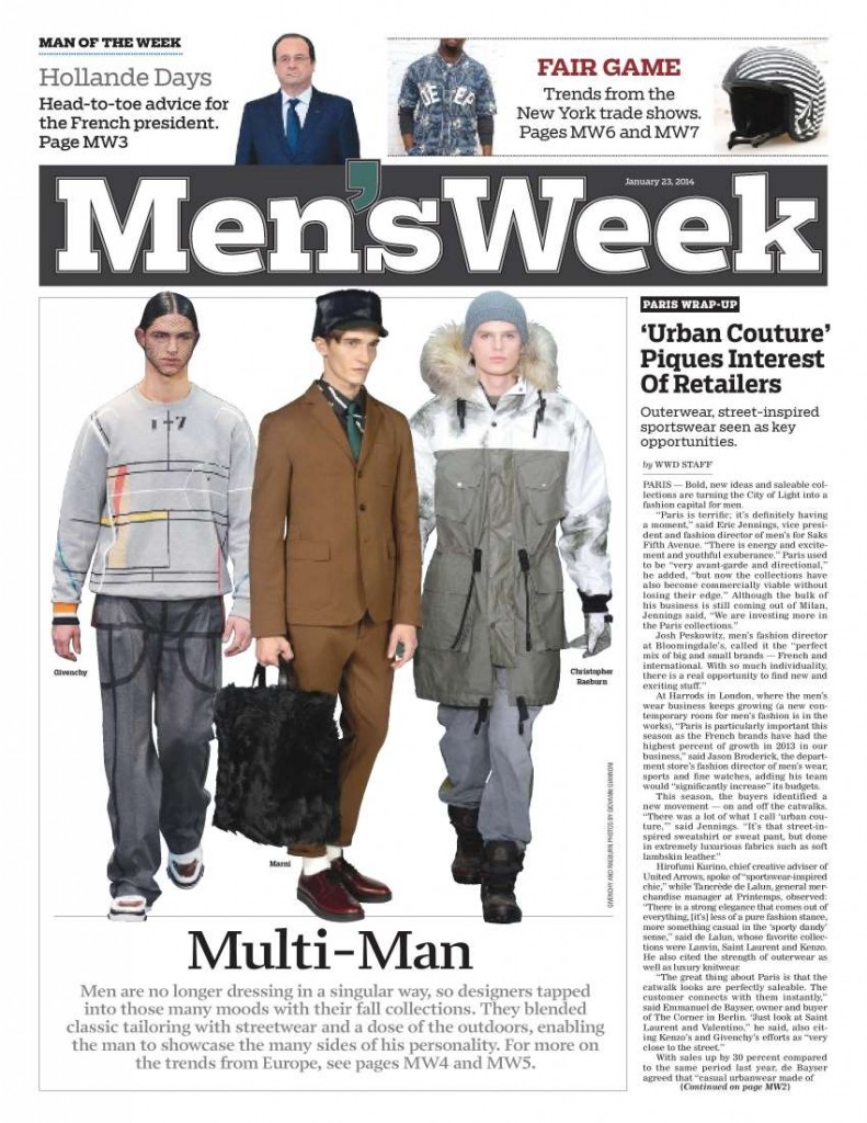 WWD USA - Men's Week 2014-1-23 Cover