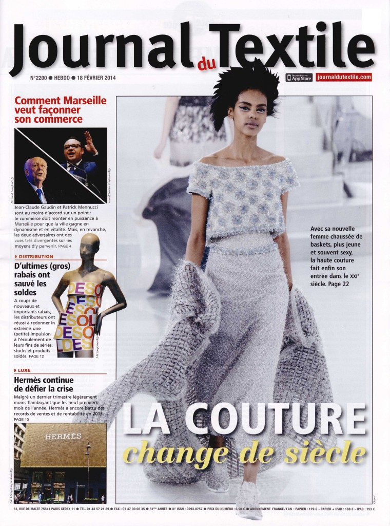 JOURNAL DU TEXTILE 18 feb 14 GIAMBATTISTA VALLI cover