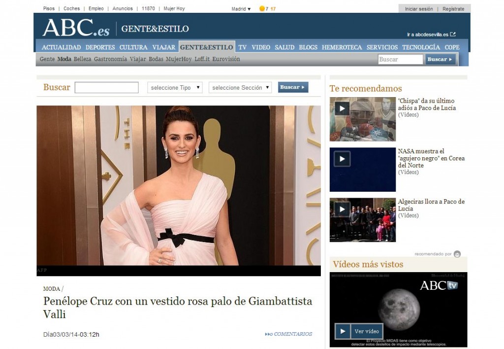 abc.es 03 mar 14 GIAMBATTISTA VALLI Penelope Cruz