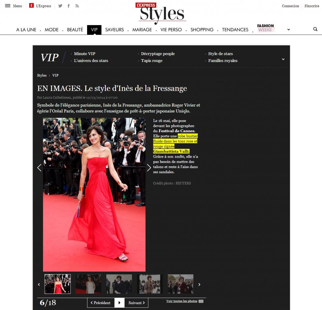 lexpress.fr 12 mar 14 GIAMBATTISTA VALLI Ines de la Fressange