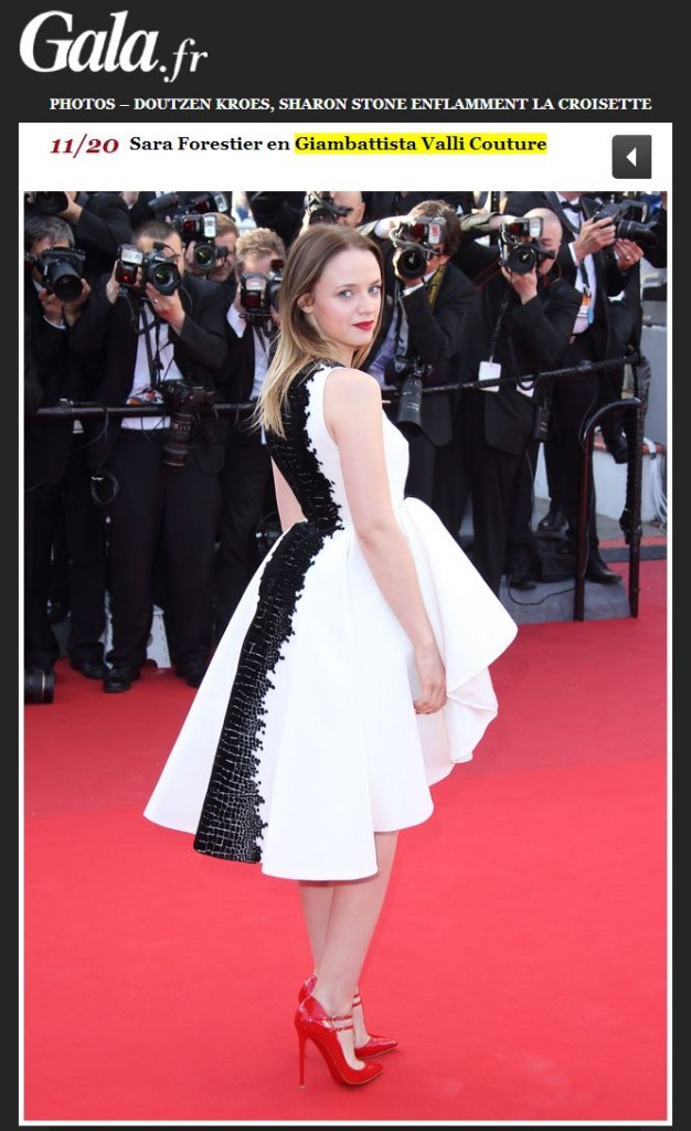 gala.fr 14 apr 14 GIAMBATTISTA VALLI Sara Forestier 2
