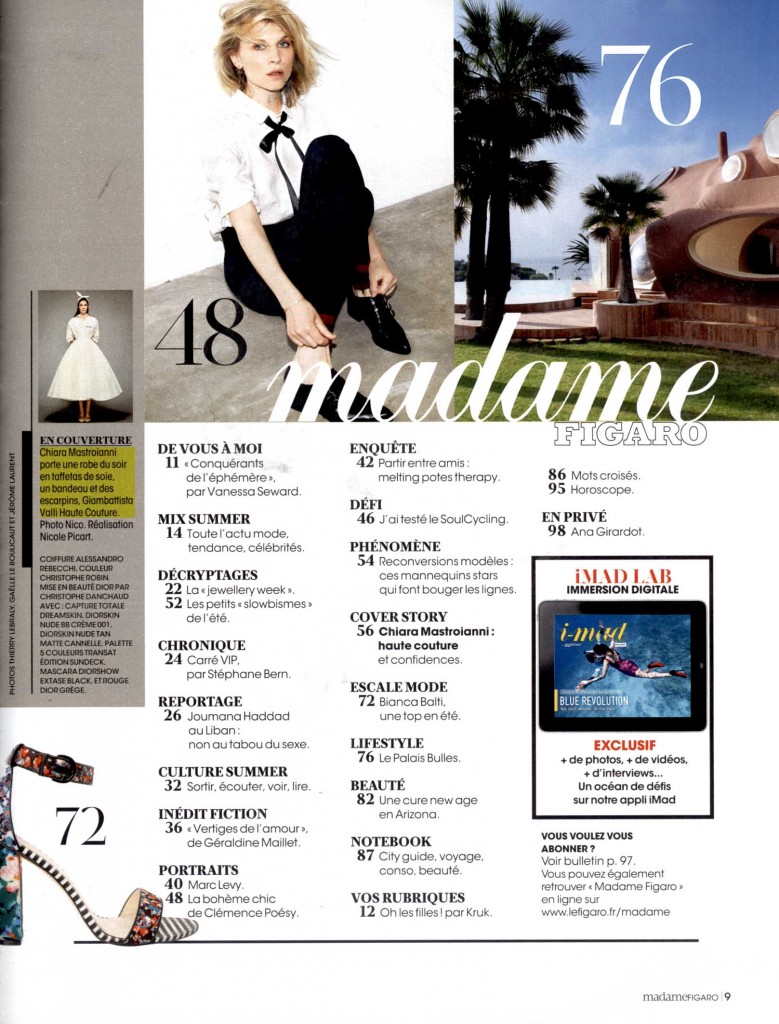MADAME FIGARO 01 aug 14 GIAMBATTISTA VALLI 1 Chiara Mastroianni