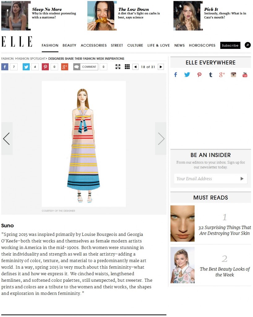 Suno - ELLE.com - September 3, 2014
