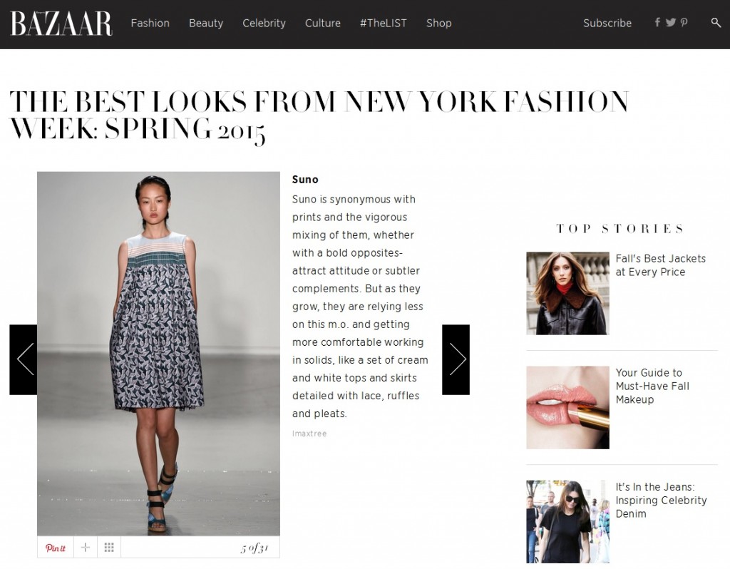 Suno - HarpersBazaar.com - September 6, 2014 4