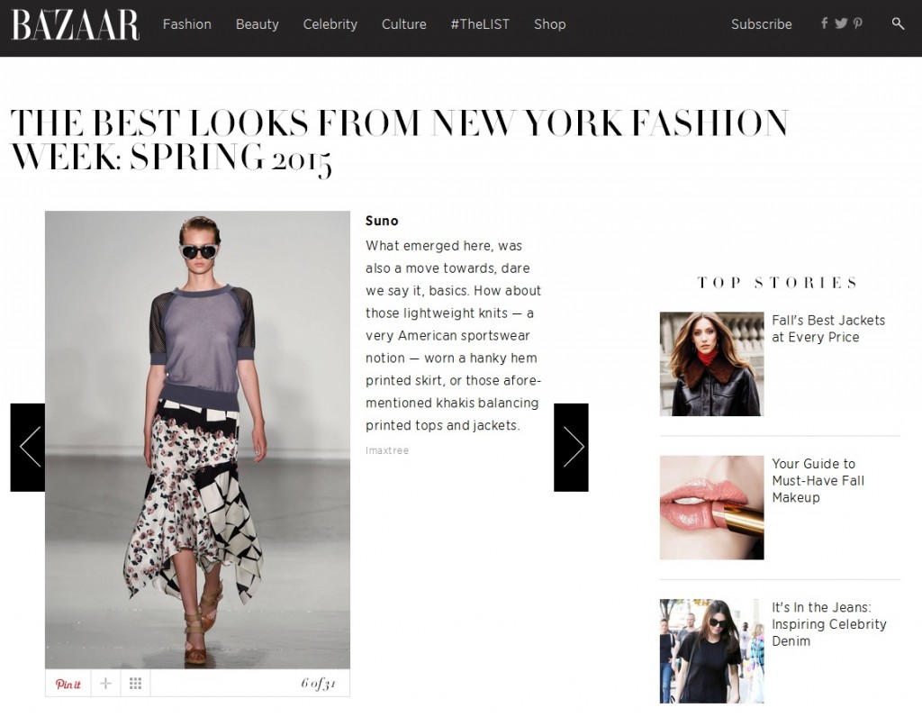 Suno - HarpersBazaar.com - September 6, 2014 5