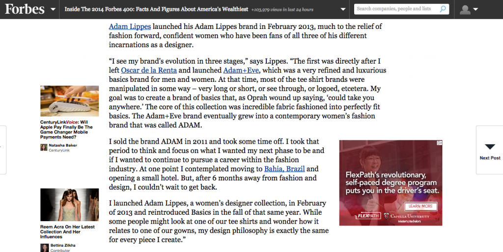 FORBES.COM AL CREDIT 30 SEPTEMBER 2014 - 2