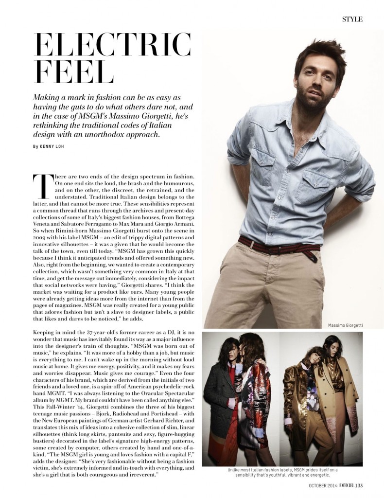 MSGM - L'OFFICIEL SINGAPORE - OCT14