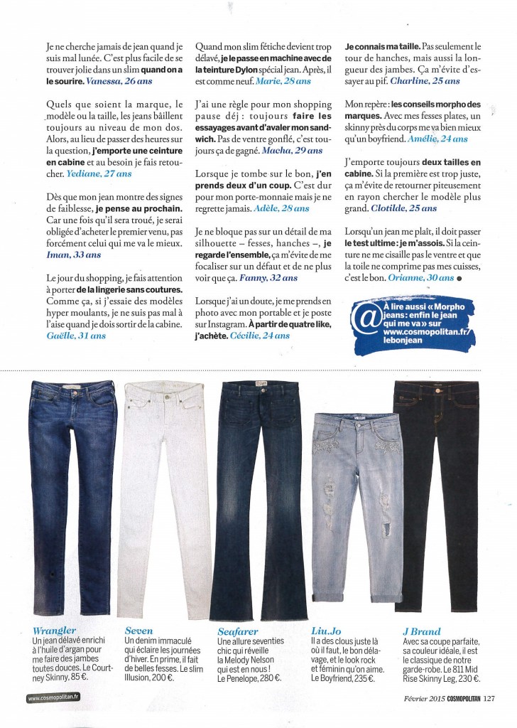 COSMOPOLITAN DATED FEBRUARY 2015 Elise Comte