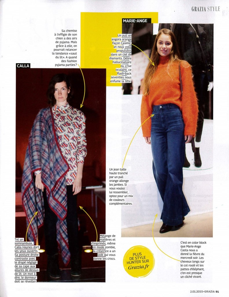 GRAZIA DATED JANUARY 2ND 8TH 2015 Emilie Türck