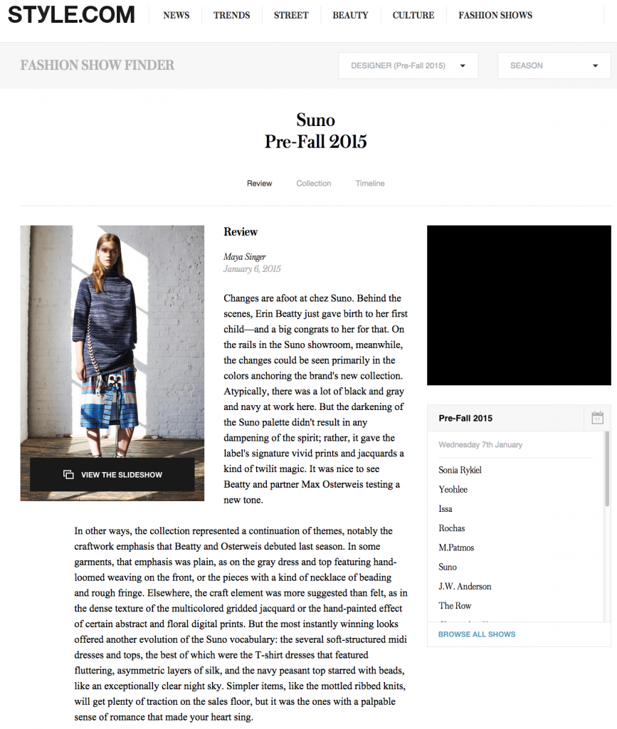 Suno Pre Fall 2015 Fashion Show  Runway Review   Style.com