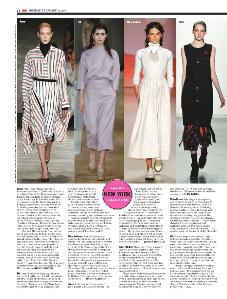 Suno - WWD - February 16, 2015