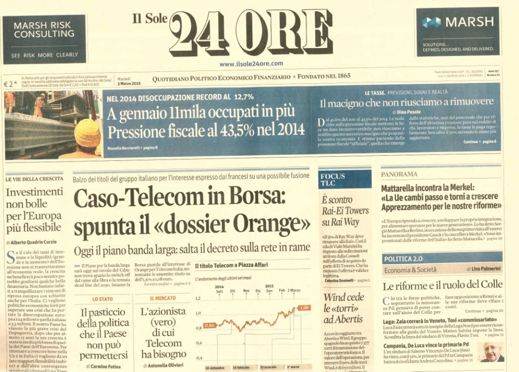 ILSOLE24ORE - 03MAR15 - COVER