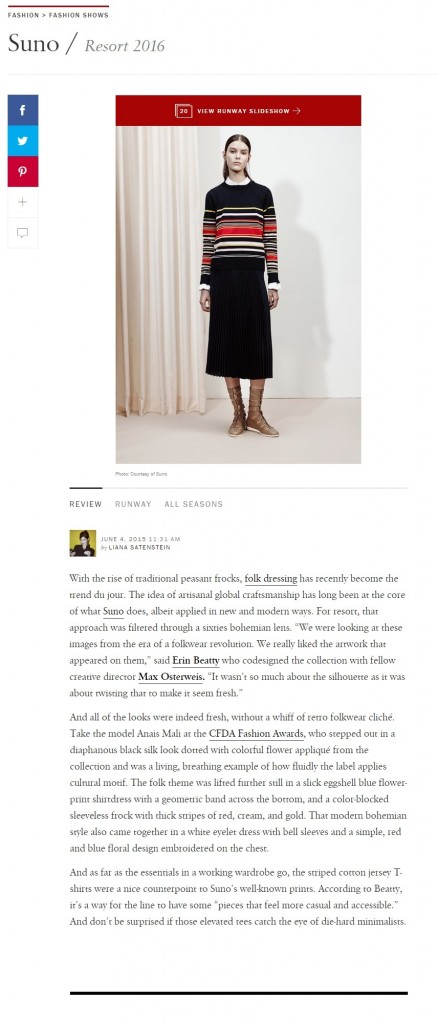 Suno - Vogue.com - June 4, 2015