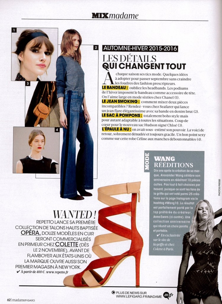 MADAME FIGARO SEPTEMBER 11TH-12TH 2015 Segolene Wacrenier