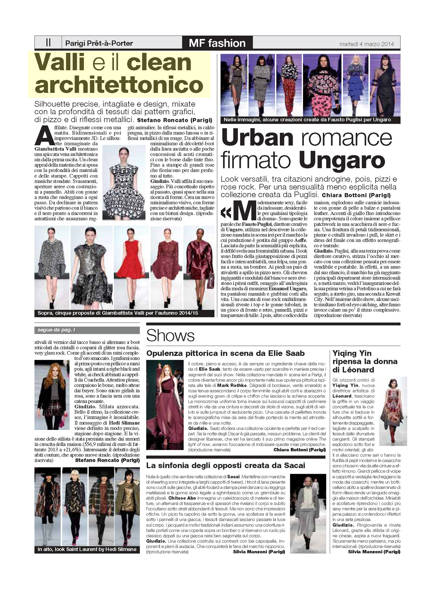 Giambattista Valli on MF Fashion, March 4th 2014 | Riccardo Grassi ...